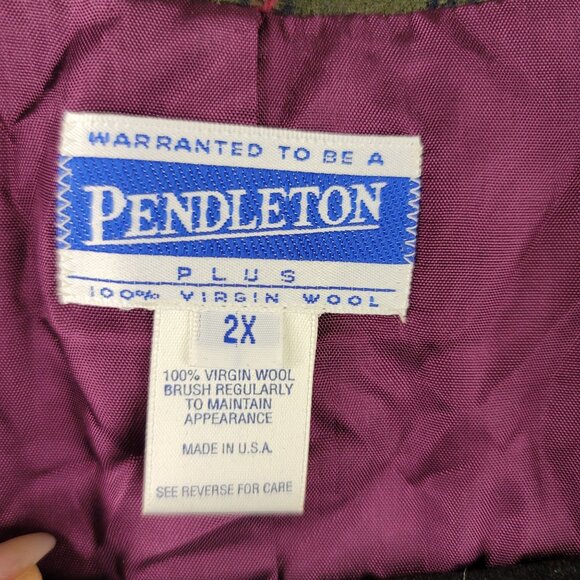 Vintage 90s Pendleton Plus Size 2X Womens Wool Plaid Blazer USA Deadstock New - Picture 3 of 11